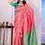 pink rama green banarasi silk blend embroidered indian wedding saree