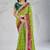 Captivating parrot-green georgette embroidered indian wedding saree