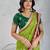 parrot-green georgette embroidered indian wedding saree