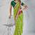 parrot-green georgette embroidered indian wedding saree
