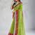 parrot-green georgette embroidered indian wedding saree
