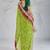 parrot-green georgette embroidered indian wedding saree