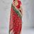 Appealing red georgette embroidered indian party wear saree