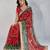 Appealing red georgette embroidered indian party wear saree