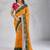 Engaging haldi yellow georgette embroidered indian designer saree