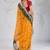 Engaging haldi yellow georgette embroidered indian designer saree