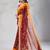 brown georgette embroidered india traditional saree