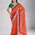 Seductive orange georgette embroidered indian designer festival saree