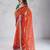 Seductive orange georgette embroidered indian designer festival saree