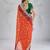 Seductive orange georgette embroidered indian designer festival saree