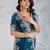 blue star georgette silk blend embroidered indian wedding saree