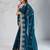blue star georgette silk blend embroidered indian wedding saree