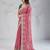 pink star georgette silk blend embroidered indian party wear saree