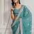 sky-blue georgette embroidered indian wedding saree