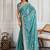 sky-blue georgette embroidered indian wedding saree