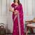 Enthralling rani pink georgette embroidered indian party wear saree