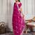 Enthralling rani pink georgette embroidered indian party wear saree