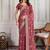 Dreamy onian pink georgette embroidered indian designer saree