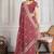 Dreamy onian pink georgette embroidered indian designer saree