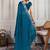 blue georgette embroidered indian party wear saree