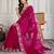 Gorgeous pink georgette embroidered indian designer saree