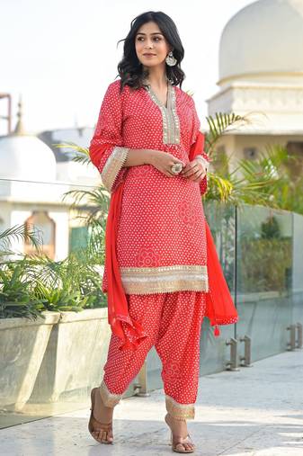 Bali scarlet farsi salwar suit set