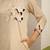 Beige cotton printed kurta-sets