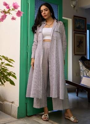 Purple cotton printed  Co-ord set 1