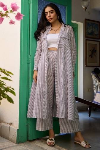 Purple cotton printed Co-ord set