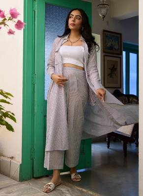 Purple cotton printed  Co-ord set 4