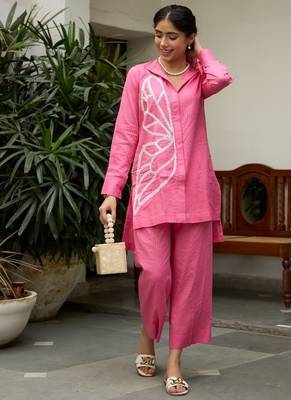 Pink lawn printed   Co-ord set 1