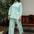 Blue linen printed  Co-ord set