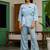 Blue linen printed kurta-sets