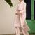 Baby-pink cotton printed kurta-sets
