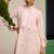 Baby-pink cotton printed kurta-sets