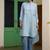 Blue linen printed Dress