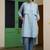 Blue linen printed Dress