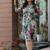 Green cotton printed Dress