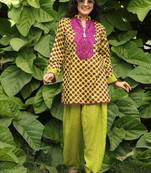 Green lawn printed kurta-sets