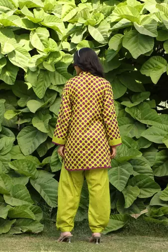Green lawn printed kurta-sets