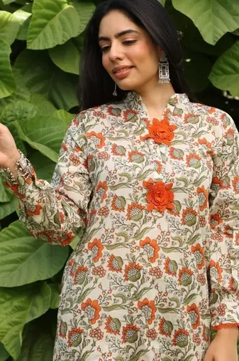 Green lawn printed Co-ord set