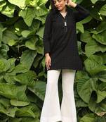 Black lawn printed Tops