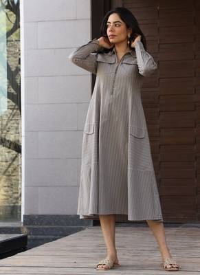 Grey cotton printed kurta-sets 1