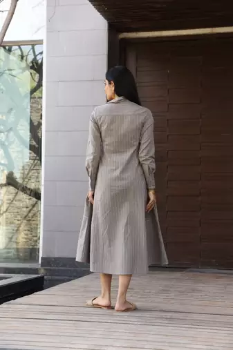 Grey cotton printed kurta-sets