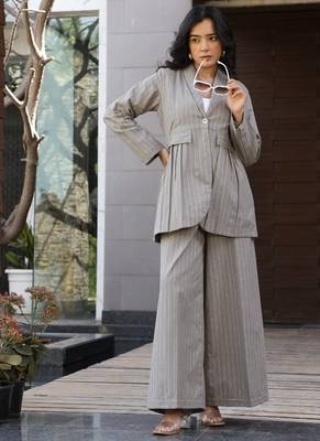 Grey cotton printed kurta-sets 4