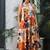 Orange cotton printed kurta-sets
