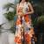 Orange cotton printed kurta-sets