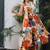 Orange cotton printed kurta-sets