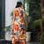 Orange cotton printed kurta-sets