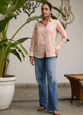Light-red cotton printed shirt 1
